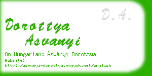 dorottya asvanyi business card